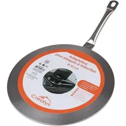 CREALYS Edelstahl-Induktionsplatte Ø 23 cm – Ideal für Crêpes und Pfannkuchen