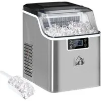 HOMCOM Eiswürfelmaschine aus rostfreiem Stahl mit Kupferakzenten