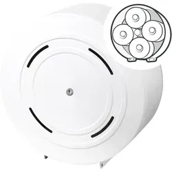 Toilettenpapierspender Metall weiß - für 4 Kleinrollen - abschließbar - Öffentliche Toilettenpapierspender, aus robustem Metall, abschließbar und ideal für hohe Frequentierung in Sanitäranlagen.