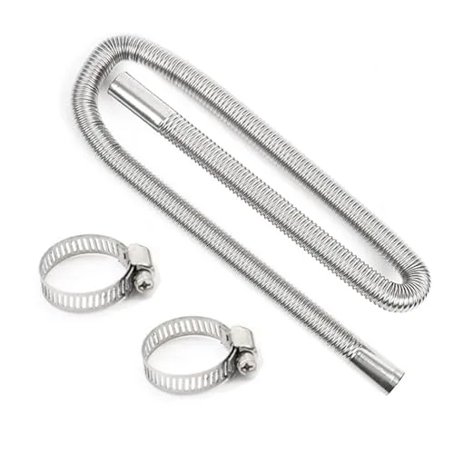 HUAREW 150 CM Abgasschlauch für Stromerzeuger, Abgasschlauch für Stromerzeuger Auto Edelstahl Abgasrohr Metallschlauch Abgasrohr Standheizung Diesel abgasrohre für Diesel Heizung