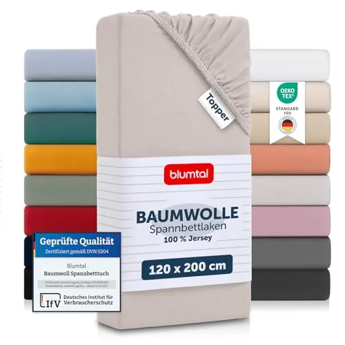 Blumtal® Basics Spannbettlaken Topper 120x200 cm von Blumtal
