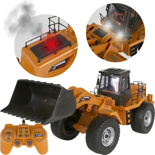 MEGA CREATIVE Ferngesteuerte Baumaschine 1:8 mit Dampf und Licht