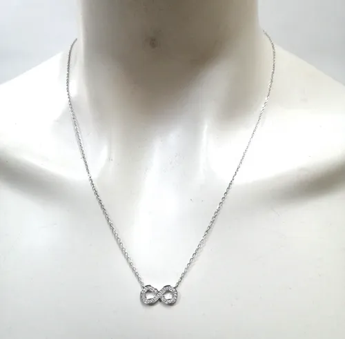 FOSSIL Damenkette Infinity Anhänger aus Sterlingsilber - Elegante Damenkette mit Infinity Anhänger aus poliertem Sterlingsilber, perfektes Accessoire für jeden Anlass und ein Zeichen unendlicher Liebe.