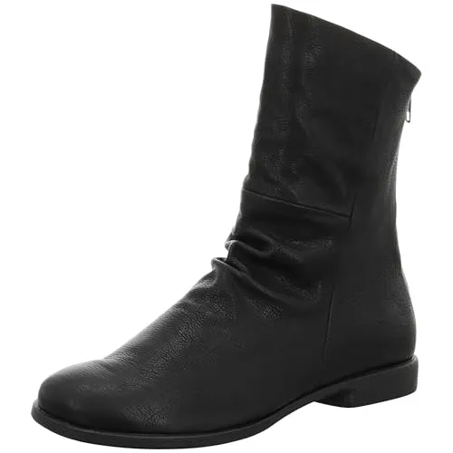Think! Stiefelette Nappaleder schwarz 37,5 EU - Wanderschuhe aus hochwertigem Nappaleder, ideal für gemütliche Spaziergänge mit 2 cm Blockabsatz und praktischem Reißverschluss für leichten Einstieg.