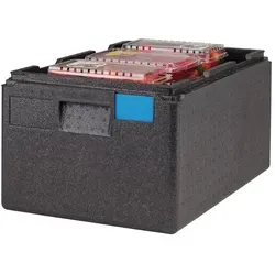Cambro Cam GoBox® Toplader, Transportbox schwarz - Transportbox für GN 1/1, 200 mm tief, mit praktischen Aussparungen für einfaches Beladen und Entladen sowie integriertem Etikettenbereich für einfache Identifikation.