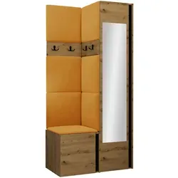 Mirjan24 Garderoben-Set, Eiche Artisan, Orange, Holzwerkstoff, 82x186x46 cm, Garderobe, Garderoben-Sets & Serien, Garderoben-Sets