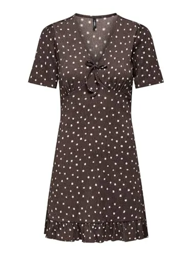 ONLY Onlmolly Life S/S V-Neck Dress JRS Noos - Stylisches Midikleid von Only für Jugendliche, mit elegantem V-Ausschnitt und trendigen Schleifendetails. Ideal für jeden Anlass mit einem modischen Allover-Print.