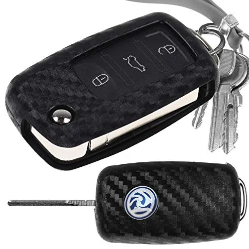 Carbon Soft Case Schutz Hülle Auto Klapp Schlüssel für VW Polo Golf 6 Bettle Jetta Passat Caddy T5 Tiguan EOS