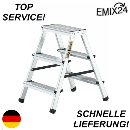 Drabest Aluminium Trittleiter 2x3 Stufen, 125kg