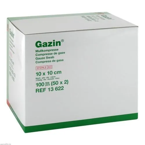 Produktbild GAZIN Mullkomp.10x10 cm steril 8fach 50X2 St