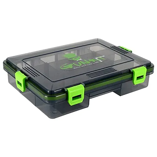 Gunki wasserdichte Box 23x17,5x5cm S - Kunstköderbox zum Spinnangeln, Angelbox für Kunstköder, Blinkerbox, Köderbox für Spinnfischer