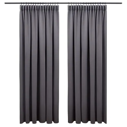 Blumtal Verdunkelungsvorhang 2er-Set - Thermovorhänge in Anthrazit, OEKO-TEX zertifiziert, sorgen für optimale Wärme- und Kälteisolierung und sind pflegeleicht bei 30°C waschbar.