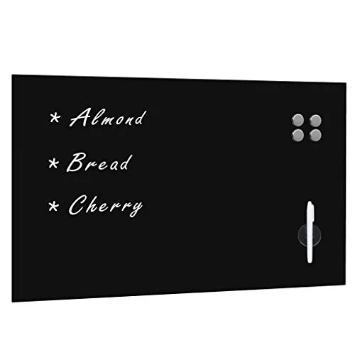 vidaXL Magnettafel Wandmontage 100x60cm Schwarz - Magnetische Trockenlöschtafel aus gehärtetem Glas, ideal für Notizen und Fotos. Einfache Wandmontage und leicht zu reinigen – perfektes Accessoire für Zuhause oder Büro.