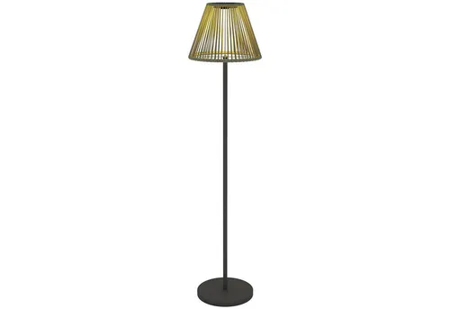 Outsunny Solar-Stehlampe - Elegante Gartenbeleuchtung - Lampen für den Außenbereich, mit handgewebtem Rattan-Lampenschirm und integriertem Lichtsensor für bis zu 8 Stunden warmweißes Licht – perfekt für Gartenfeste und entspannte Abende.