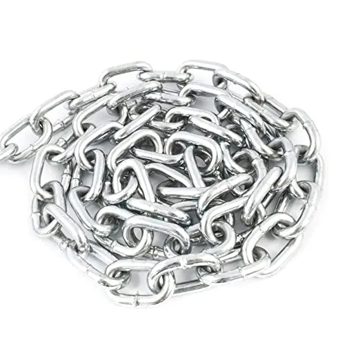 DQ-PP Stahlkette Stahl C15 – 8mm – 10m – Kurzgliedrig – Verzinkt – DIN 5685 – Absperrkette – Metall – Rundstahlkette – Eisenketten – Absperrketten – Zurrketten