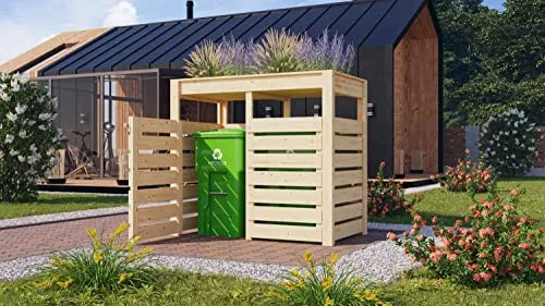 Karibu Mülltonnenbox mit Hochbeet Natur von Chillroi