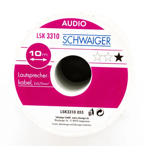 Produktbild Schwaiger Lautsprecher Kabel Spule Transparent 2 x 0,75mm² 10m Boxen Speaker 227