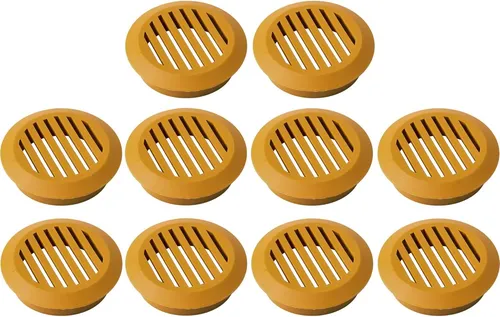 10x Lüftungsgitter Rund Kunststoff 50 mm Abluftgitter Lüftungsloch Hellbraun