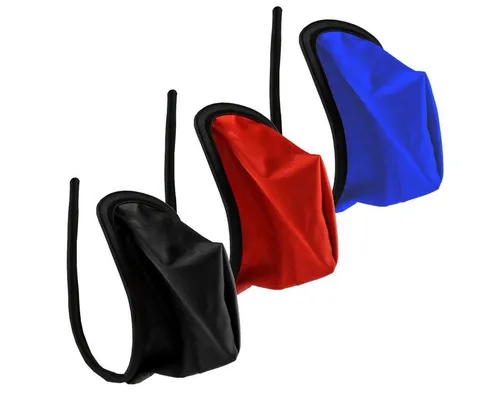 Lau-Fashion Tanga 3er Set C-String für Männer – Mini Dessous in Schwarz