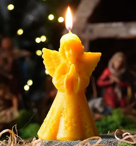 Bienenwachskerze 75 x 75 x 130mm, aus 100% Bienenwachs, 