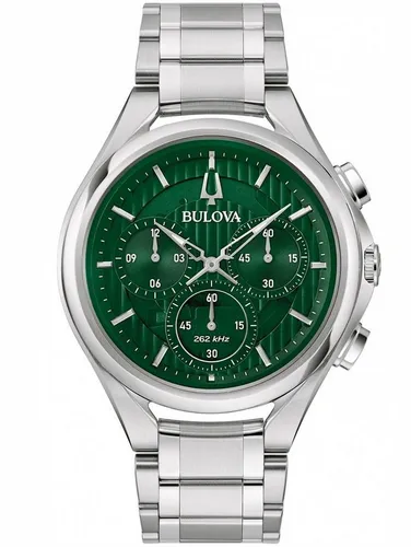 Bulova Chronograph 96A297 - Armbanduhren für Herren, stilvolle Herrenuhr mit grünem Ziffernblatt und hochwertigem Saphirglas, ideal für jedes Outfit und angenehm zu tragen.