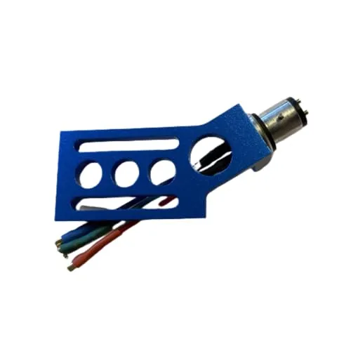 Headshell »HS-23« - Gekröpfte Headshell für Tonarme - DJ Tonabnehmernadeln mit hochwertigem OFC-Anschlusskabel und leichtem Gewicht von 7,8 g, ideal für Denon DP-300F und andere Modelle.