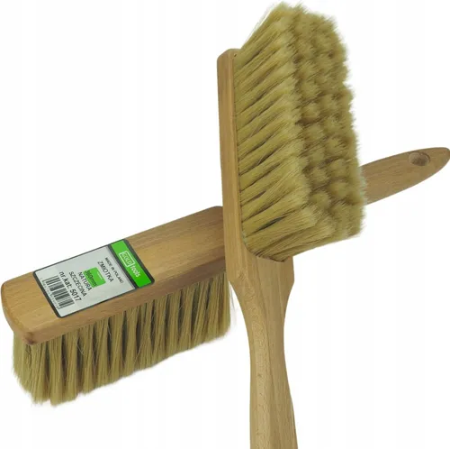 ToolSpace Handfeger Auto Besen Schnee Weich Naturhaar Handbesen für Auto Schneebesen Ergonomisch Holzgriff Auto-Schneeräumung Kehrwisch Schneefeger - 32 cm lang - Enger für Haus Garage Haushalt