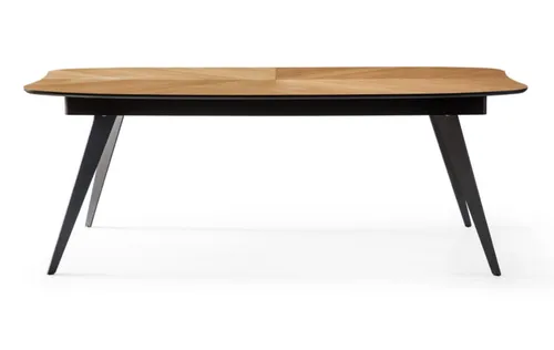 Designertisch Ausziehtisch für Esszimmer – Moderner Speisetisch - Moderner Esstisch aus hellem Holz, ausziehbar für mehr Platz, ideal für Familienessen. Maße: 206.5 x 103.5 x 77 cm, robuste Bauweise mit 2 Jahren Garantie.