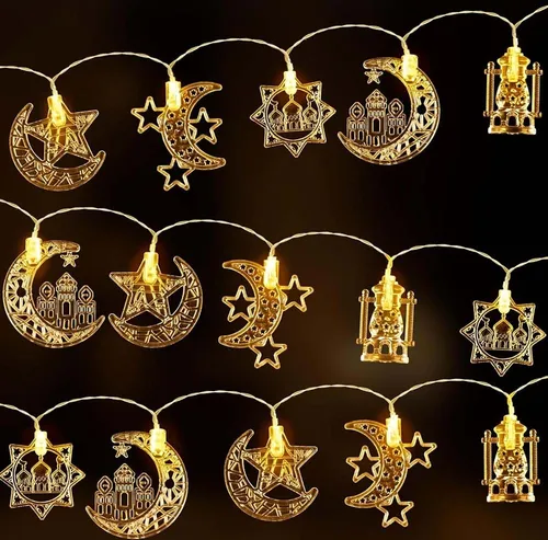 Ramadan Lichterkette 3M 20LED 5 Muster Muslim Ramadan Deko für Zuhause Hochzeit Weihnachten Lichterketten Dekorationslicht Party-Festival-Lichter