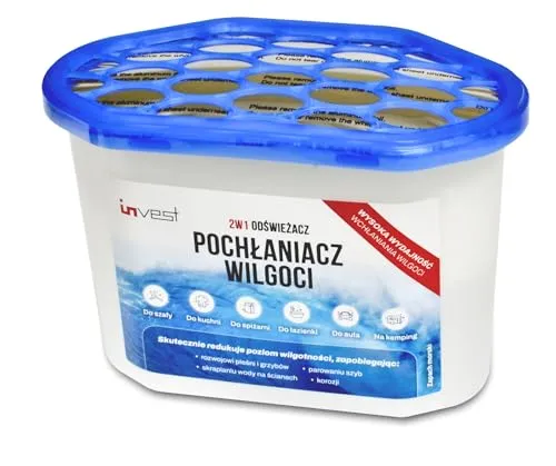 Invest Luftentfeuchter inkl. 230g Nachfüllpack Granulat Raumentfeuchter für Küche Bad Camper ohne Strom, Feuchtigkeitsabsorber Entfeuchter, Schutz gegen Schimmel & Gerüche