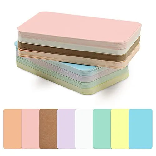 Stück kleine Blanko-Papier-Nachrichtenkarten, 8,9x5,1 cm Mini-Karteikarten für Geschenke, 8 Farben Blanko-Wortschatz-Flash-Karten beidseitig, farbige Notizkarten ungeliniert 120