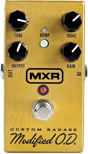 Jim Dunlop MXR Badass Overdrive Pedal - Gitarren-Effektgerät mit Bump-Schalter für kraftvollen Overdrive, ideal für rockige Klänge. Stromversorgung über 9-V-Batterie oder DC 9 V (nicht enthalten).