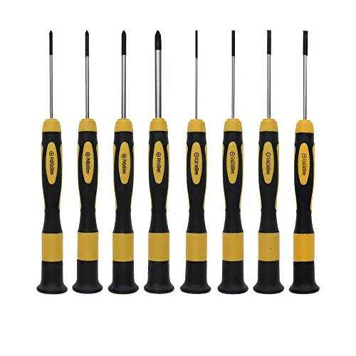 NOREX Präzisionsschraubendreher Set magnetisch - Schraubendreher-Set mit 9 mini Schraubenziehern und magnetischen Spitzen, ideal für präzise Arbeiten und Reparaturen. Ergonomische Griffe und drehbarer Kopf sorgen für höchsten Komfort.