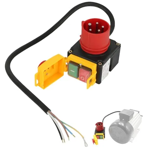 Notausschalter 400V 3 Phasen mit Wiederanlaufschutz und 80cm Kabel