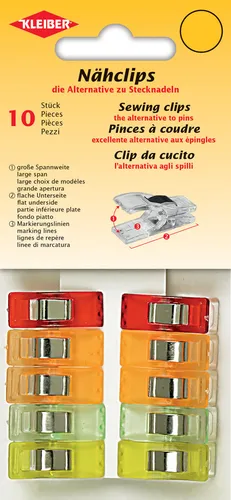 KLEIBER Stoffklammern farbig sortiert 10 Stück