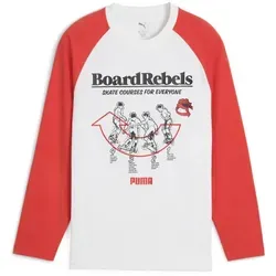 PUMA Langarmshirt MID90S LONGSLEEVE TEE B für Jugendliche, mit Raglanärmeln, Relaxed Fit weiß 128 EU