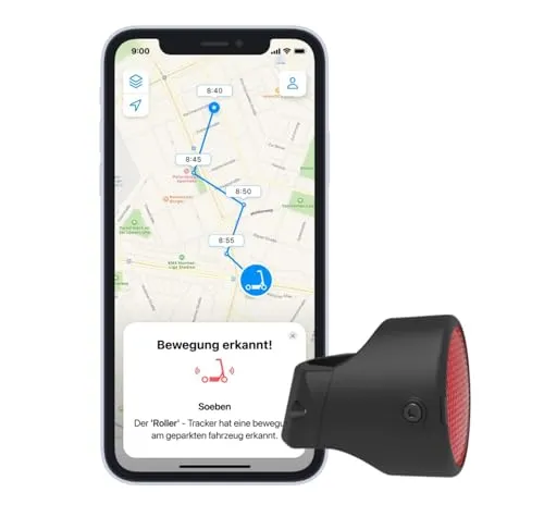 Invoxia Fahrrad Tracker – Diebstahlsicherer GPS Bike Tracker – Reflektor mit Echtzeit-Warnungen – 1 Jahres Abonnement inklusive – Bis zu 3 Monate Batterielaufzeit – Diskret und leicht – Wasserdicht