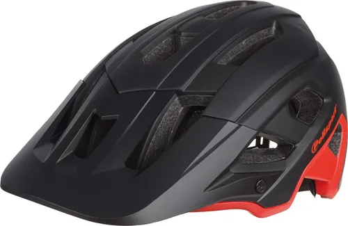 Polisport Mountain Pro Fahrradhelm 55-58cm schwarz/rot - Fahrradhelm für MTB-All-Mountain und XCO, mit überlegener Belüftung, abnehmbarem Visier und 16 Kühlöffnungen für maximalen Komfort und Sicherheit.