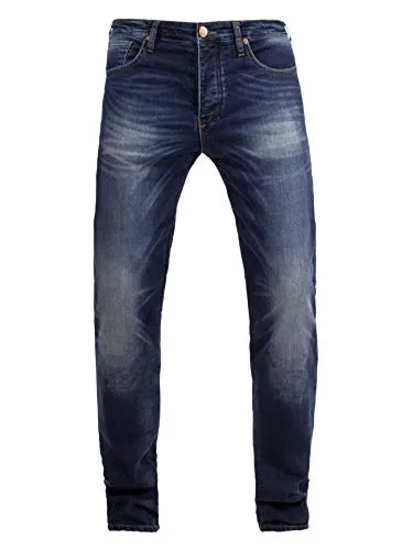 John Doe Ironhead XTM Motorrad Jeans Herren Stretch mit Protektoren - Blue 34/34 - Motorradhosen mit XTM Fiber für optimalen Abriebschutz und Tragekomfort. Wasserabweisend, atmungsaktiv und mit CE-zertifizierten Protektoren für Sicherheit bei jeder Fahrt.