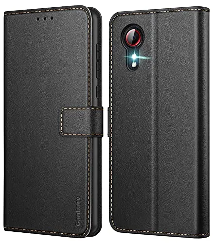 Ganbary Handyhülle für Samsung Galaxy Xcover 5 Hülle, Premium Leder Tasche Flipcase [Kartenschlitzen] [Magnetverschluss] [Standfunktion] kompatibel mit Samsung Galaxy Xcover 5 Schutzhülle, Schwarz