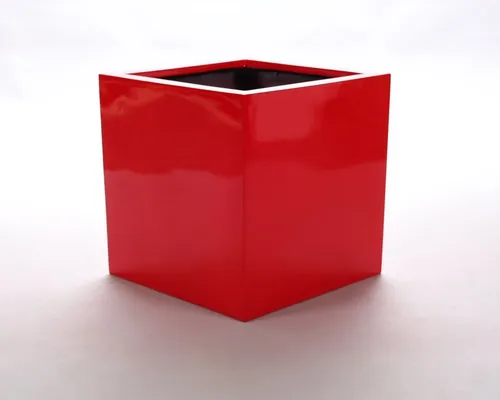 Elegant Einrichten Pflanzkübel Fiberglas quadratisch 48x48x48cm hochglanz rot (1 St)