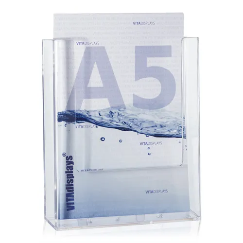 DIN A5 taymar® Prospekthalter Wandmontage / Wandprospekthalter inkl. Stand-Clip