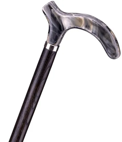 Stockshop Gehstock Design Gehstock SILBERFUCHS, Fritzgriff Acryl, Marmor-Look, Chromrin