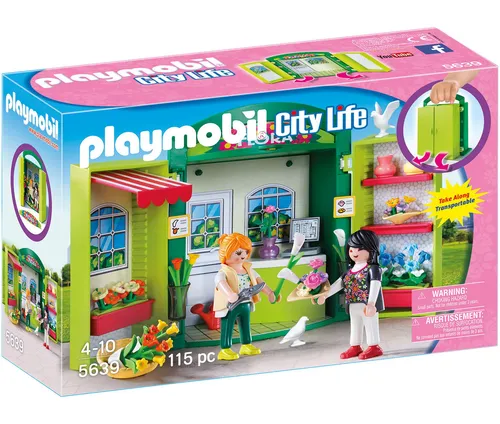 Playmobil 5639 - Aufklappbarer Blumenladen - Sonstige, aufklappbare Spielbox für kreative Rollenspiele, ideal für Kinder von 5-11 Jahren und fördert die Fantasie im Blumengeschäft.