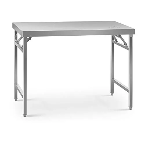 Royal Catering Arbeitstisch 120 x 60 cm - Arbeitstisch aus Edelstahl, klappbar und belastbar bis 210 kg – ideal für Profiküchen und Gastronomie.