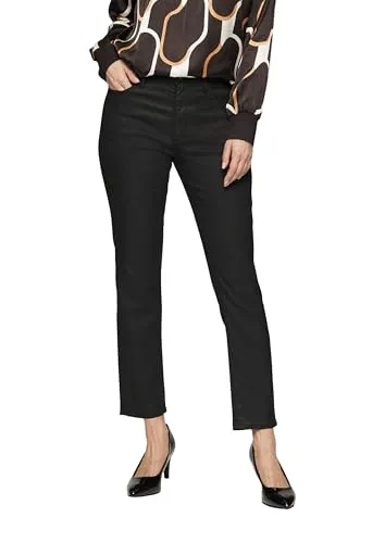s.Oliver BLACK LABEL Damen Jeans Betsy Slim Fit, Grau/Schwarz 99Z0, Größe 40 - Modische Slim Fit Jeans mit High Rise Bund, Gürtelschlaufen und klassischem 5-Pocket-Design für einen perfekten Sitz und stilvollen Look.