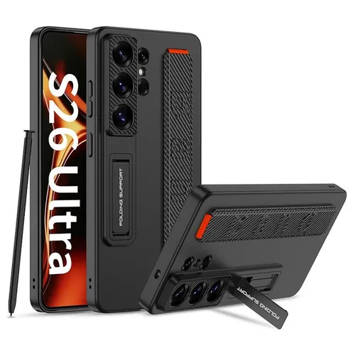 Handy Hülle Halteband für Samsung Galaxy S26 Ultra Kunststoff Silikon Schwarz
