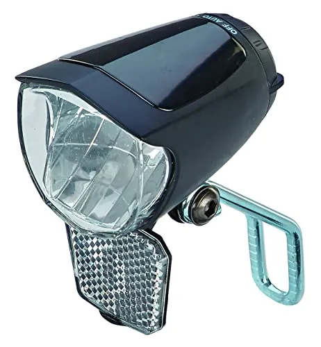 PROPHETE LED-Scheinwerfer/Fahrradbeleuchtung – 70 Lux, Standlichtfunktion, Sensorautomatik, StVZO-zugelassen, für Naben- und Seitendynamo, kompatibel mit 6V E-Bike-Akku, Abnehmbarer Reflektor