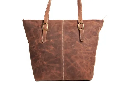 ALMADIH Umhängetasche Leder Damentasche M27 Shoper Businesstasche 15 Zoll Laptoptasche