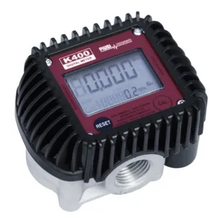 Cemo Durchflusszähler K400 - Digitaler Ovalradzähler für Schmierstoffe - Digitaler Ovalradzähler für Schmierstoffe mit Durchfluss von 1-30 l/min. Ideal für Trolleys und Pumpen. Kompakt und zuverlässig für den professionellen Einsatz.
